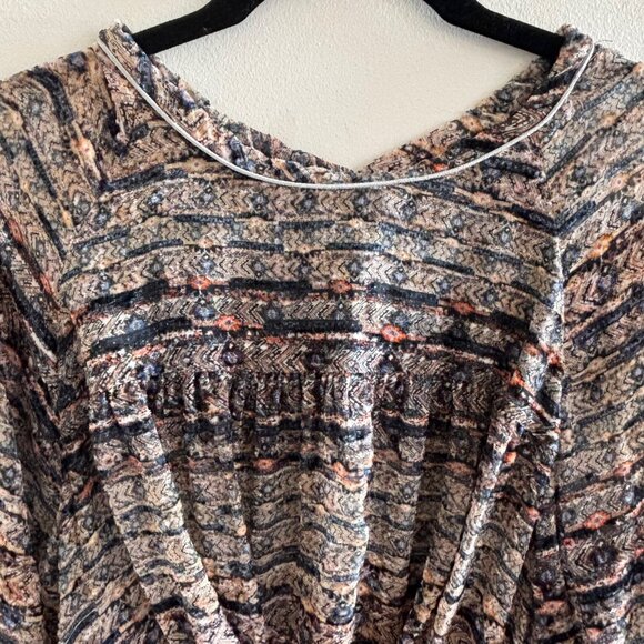 Isabel Marant Ellos Burnout Velvet Ikat Mini Dress NWOT Size 40 Blue Peach - Picture 5 of 9